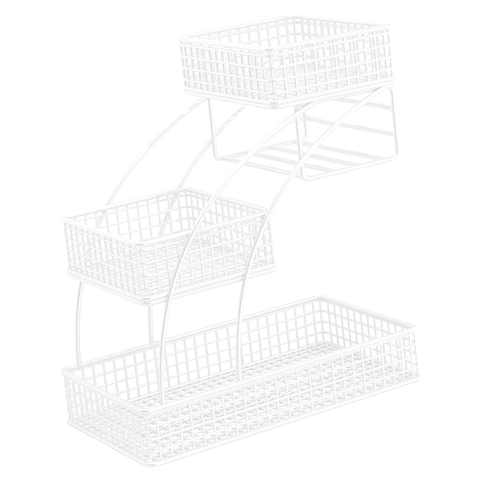Fruit Basket 3 Tiers Decoration Iron Compact Modern Vegetable Bread Snack Basket Fruit Bowl Kitchen Organizer for Countertop nero