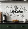 1 Peça Padrão Criativo de Utensílios de Cozinha Adesivo de Parede Autoadesivo PVC Impermeável Decoração de Casa Arte para Cozinha Sala de Jantar