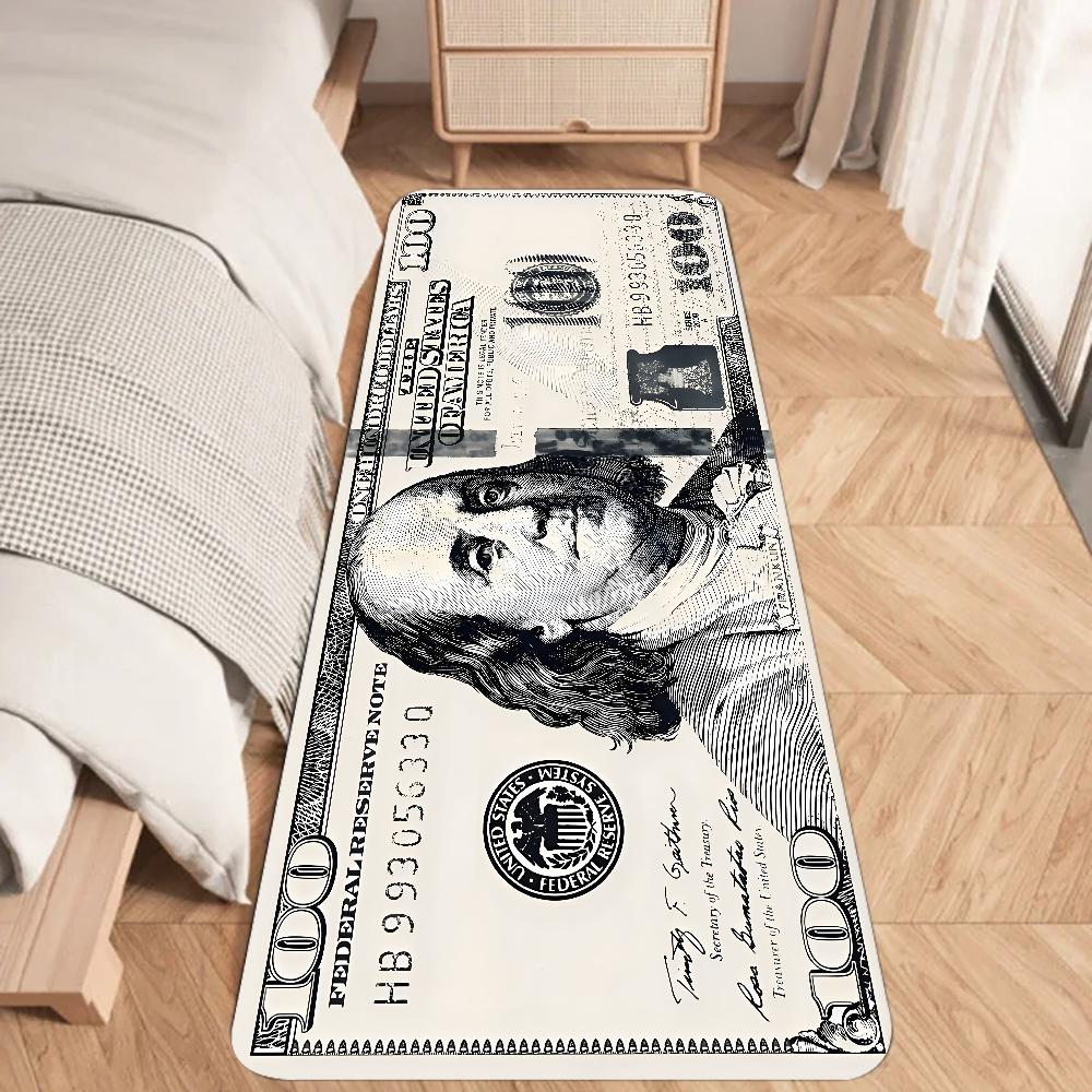 Dollar Money Floor Mat Graphic Printed Flannel Doormats for Bathroom Kitchen Entrance Carpet Home Decor