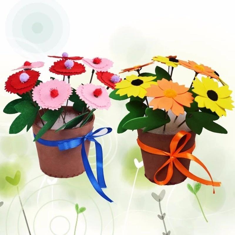 1KS Nové Horké Vzdělávací Hračky pro Rané Dětství 3D DIY Netkaný Umělý Květináč Děti