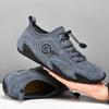 Mens Wide Fit Slip-On Loafer Shoes Breathable Casual Flat With Elastic Band Genuine Leather Upper