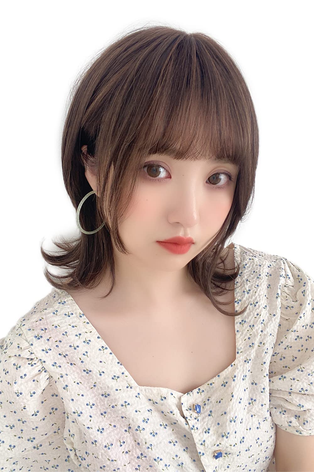 

[BrightLala] Soft Wolf Layer Wig, Medium/Short, Natural, Full Wig, Wolf Hair, hf1589-DP