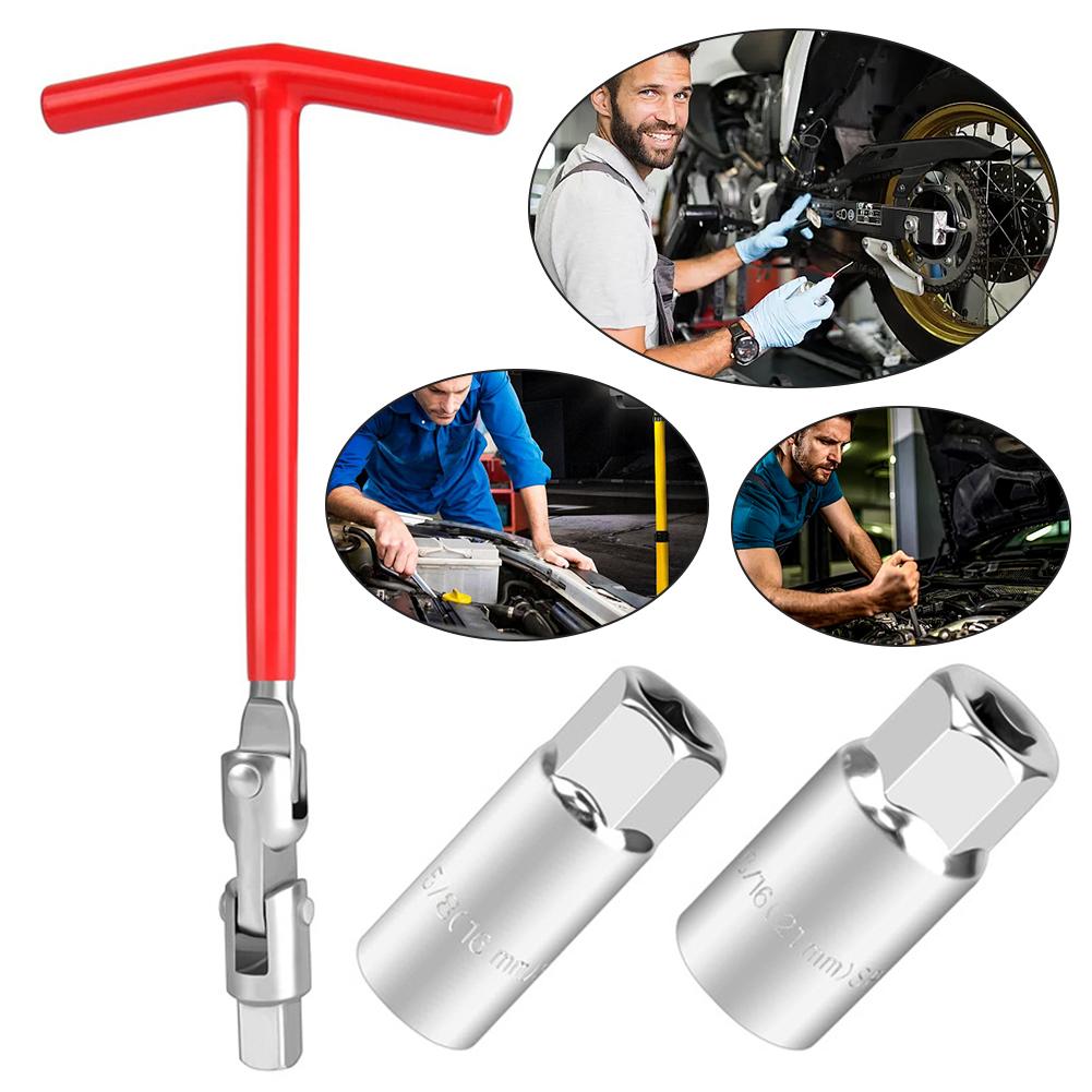 

Spark Plug Socket Wrench Tool T-Bar Spark Plug Spanner Wrench 16mm/21mm Sockets Spark Plug Removal Wrench Swivel Joint Tool China Mainland
