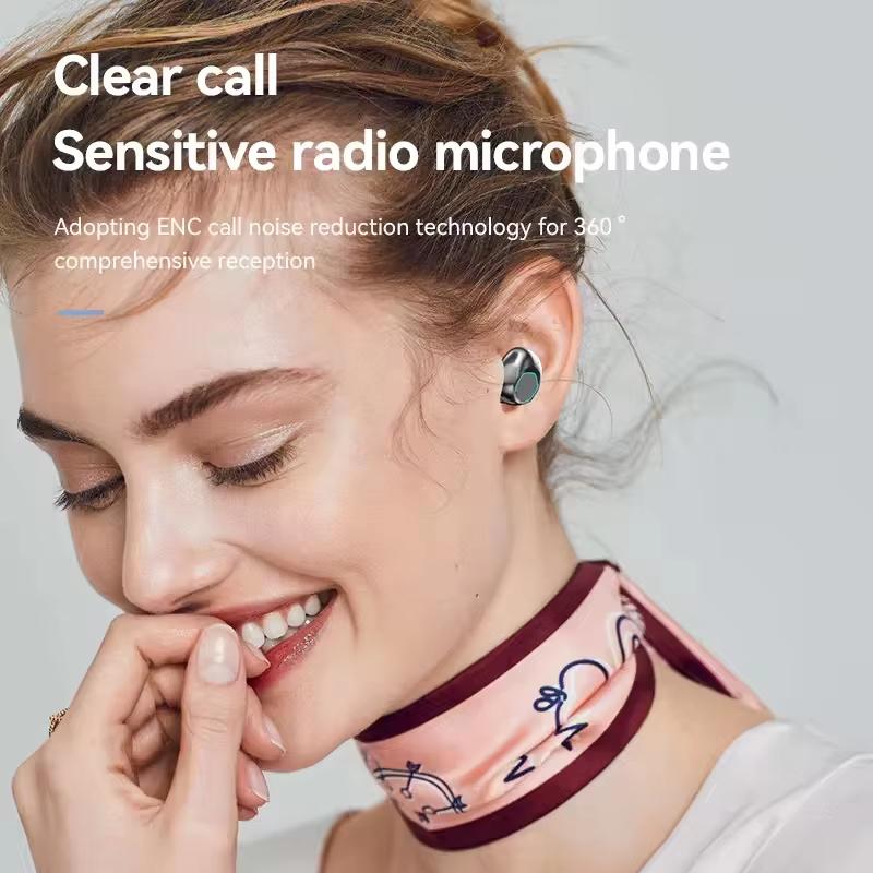 M48 Wireless Bluetooth Headset Noise Cancelling LED Earbud with Mic Wireless Headphones Bluetooth Earphones