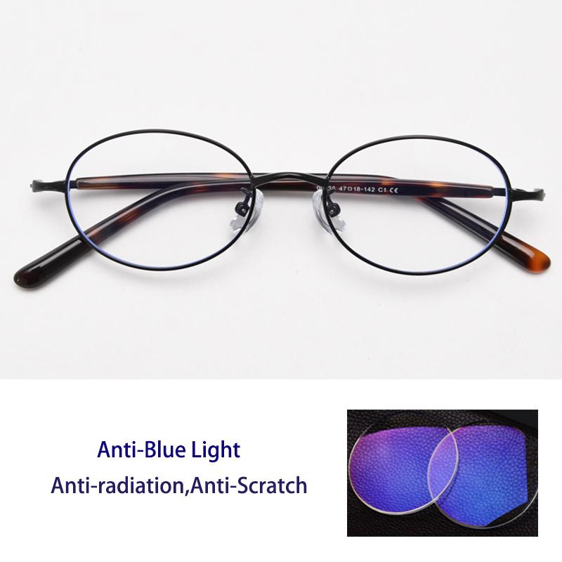 Retro Metall Kleine Ovale Blaulichtfilter Lesebrille Für Frau Und Mann Altersweitsichtigkeitsbrille Mit Dioptrie +1.0 +2.25 +2.75 +3.0