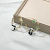 High-end short hair earrings, niche light luxury panda bamboo earrings, atmospheric face, thin dripping oil earrings for women