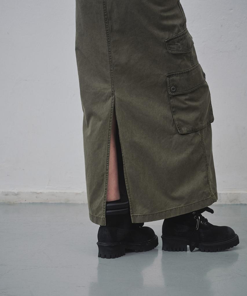 Musinsa Standard Woman Women'S Pigment Cargo Maxi Skirt [Dusty Khaki]