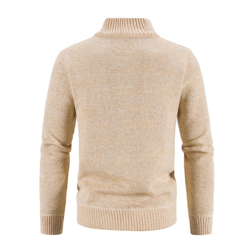 Autumn and Winter Men's Plus Velvet Thick Stand-up Collar Cardigan Sweater Warm Sweater Coat Zipper Cardigan Men's Trend