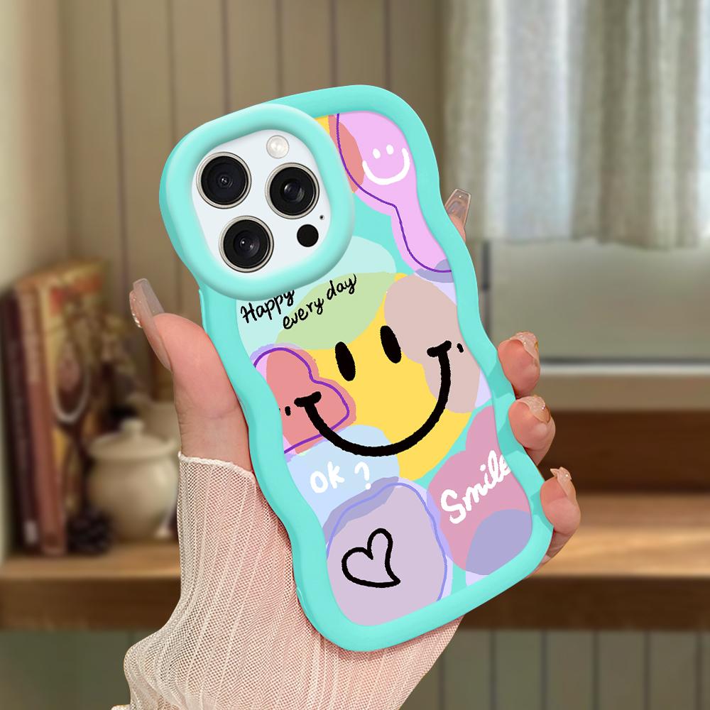 Big Wave Edge Soft silikonový materiál Macaron Pouzdro na telefon Nárazuvzdorné ochranné gumové pouzdro pro iPhone Samsung Huawei Honor Xiaomi Redmi OnePlus Moto