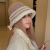 Autumn and Winter Thick Warm Bucket Hat Retro Versatile Face Small Bucket Hat Big Brim Plush Around the Basin Hat
