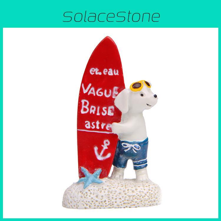 Puppy Surfing Cartoon Resin Ornaments For Photography Props And Home Decor