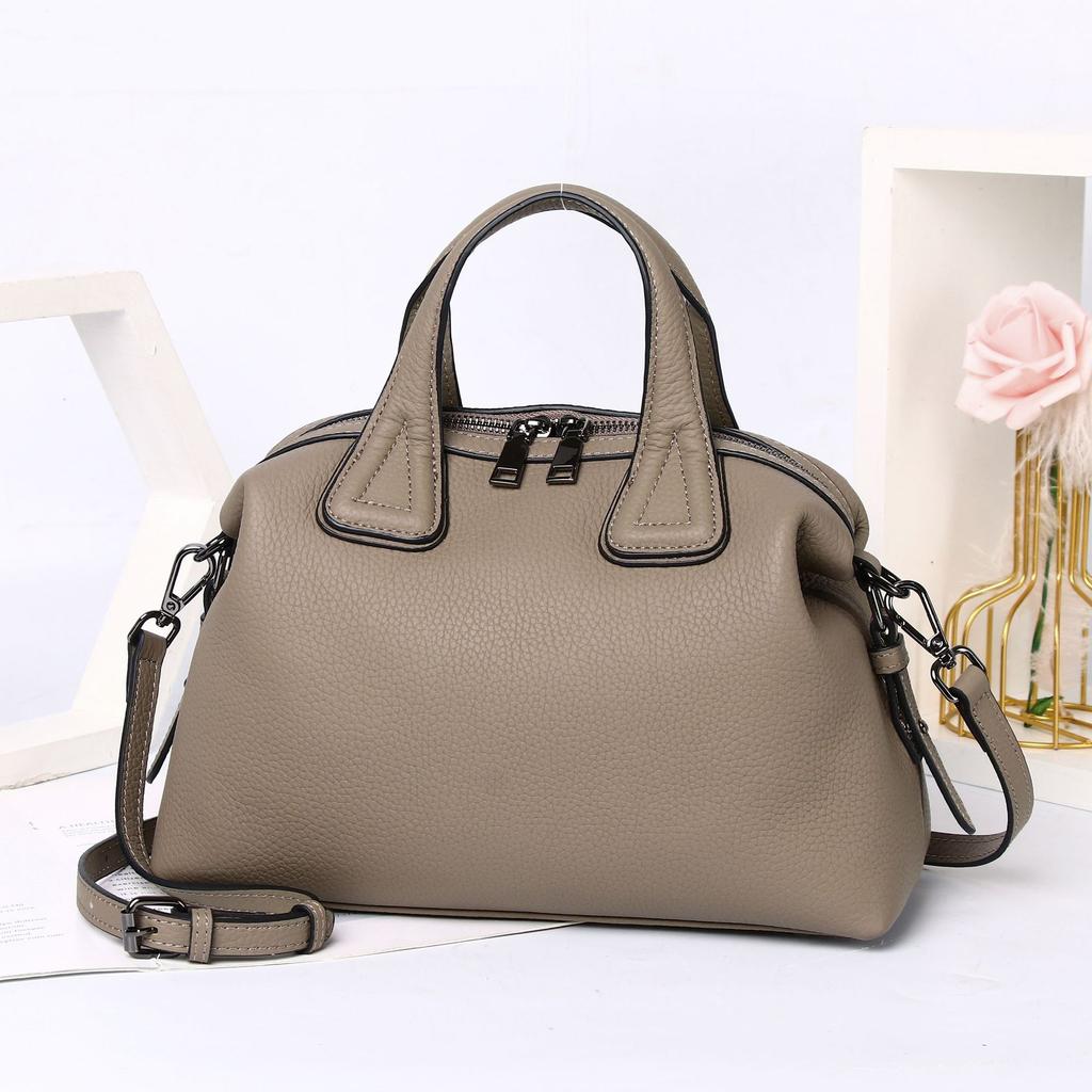 Cowhide Shoulder Women's Bag, Large Capacity Messenger, Women's, Stylish and Simple Shopping Bag, Multi-compartment