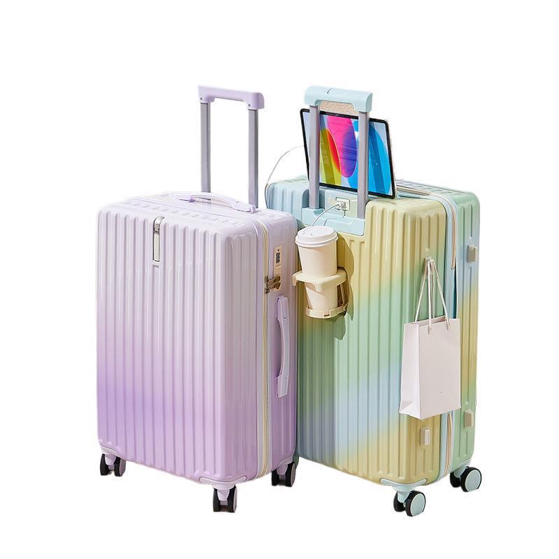 Women's 20" Carry-On Suitcase, Gradient Color, Japanese & Korean Style, 26" Trolley with Combination Lock for Travel