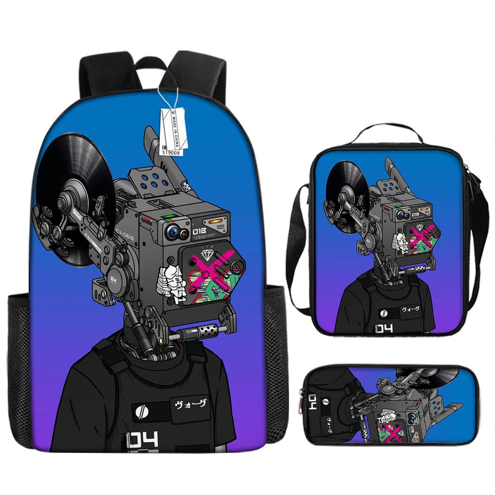 Toilet backpack European and American retro schoolbag fourth grade bag sketch large capacity portable bag