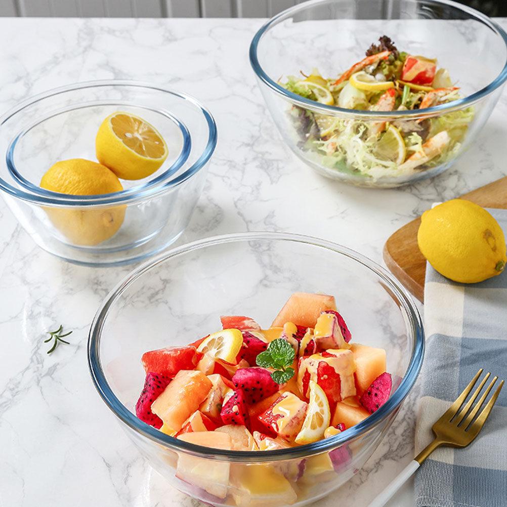 Clear Glass Salad Bowl High End Material Exquisite Workmanship Smooth Surface Elegant Design Home Kitchen Utensil