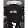 Europäische Größe Herren Sommer Kurzarm T-Shirt mit ' Buchstabe' Aufdruck - Lässiges Rundhals Atmungsaktives Oberteil, Kurzarm Sommerkleidung für Heißes Wetter