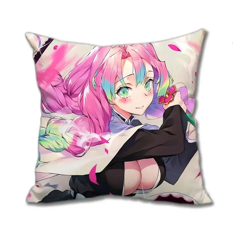 Wunderschöne Mädchenfigur Kissenbezug 45x45cm Anime-Fans Anime Demon Slayer Kissenbezug Kanroji Mitsuri Kissenbezug Anime