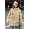 Large Size New Short Down Cotton-padded Hooded Casual Couple Tooling Cotton-padded Women's Jacket Jacket