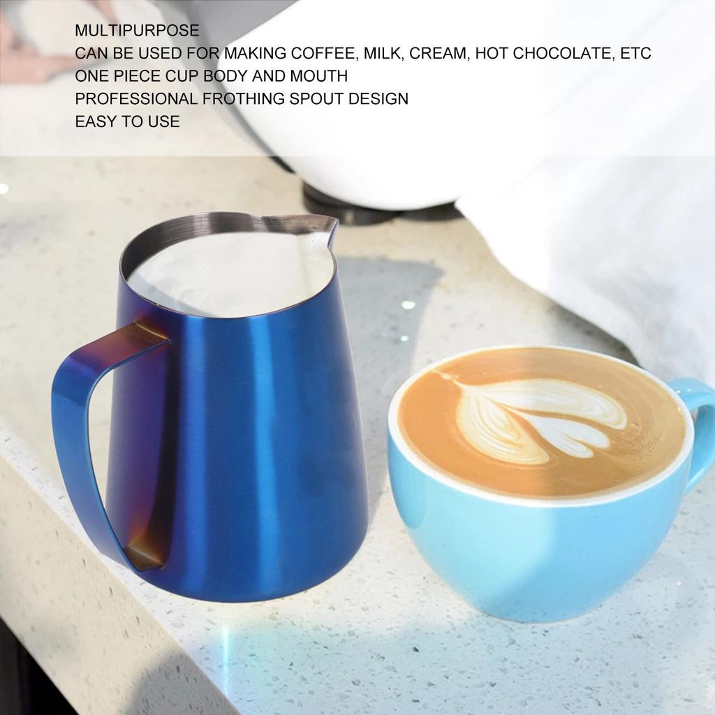Frothing Pitcher Eagle Spout Prevent Spilling 304 Stainless Steel Frother Cup with Handle for Milk Coffee 420ml