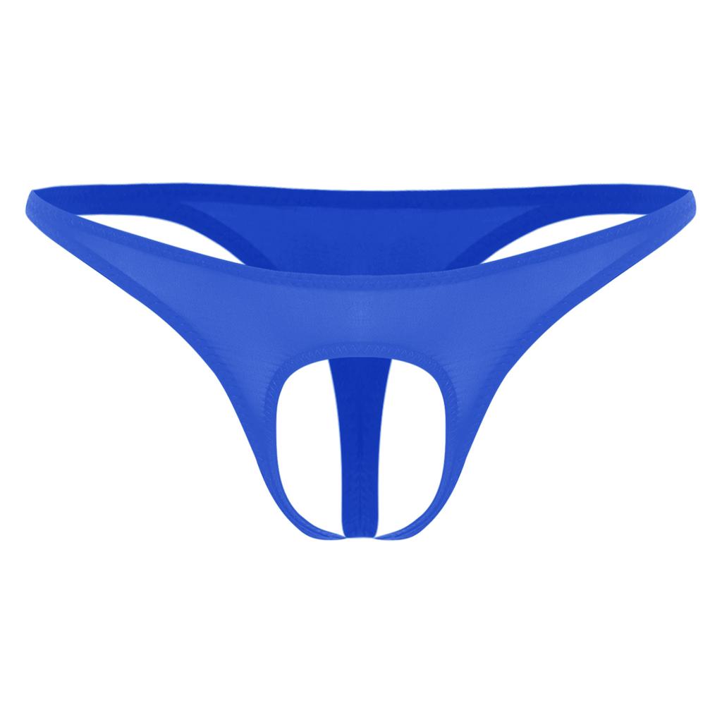 Mens Sexy Low Waist Open Front Pouch Butt Flaunting Thong Jockstrap