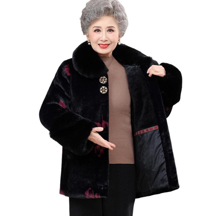 2025 Faux Mink Velvet Coat: Stylish, Thickened Outerwear for Middle-Aged & Elderly Women, Ideal for Autumn & Winter