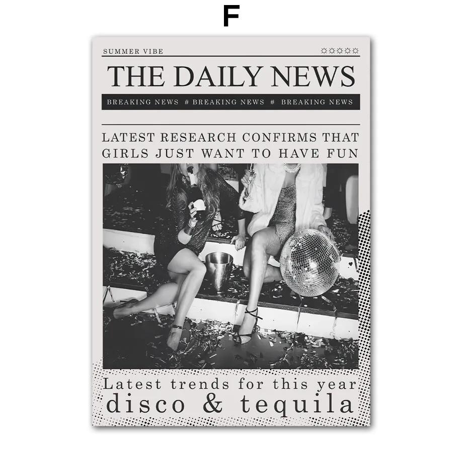 Vintage Old Fashion Disco Billiard Poker Wall Art Canvas Painting, Club Bar Decorative Posters and Prints, Wall Picture for Bedr