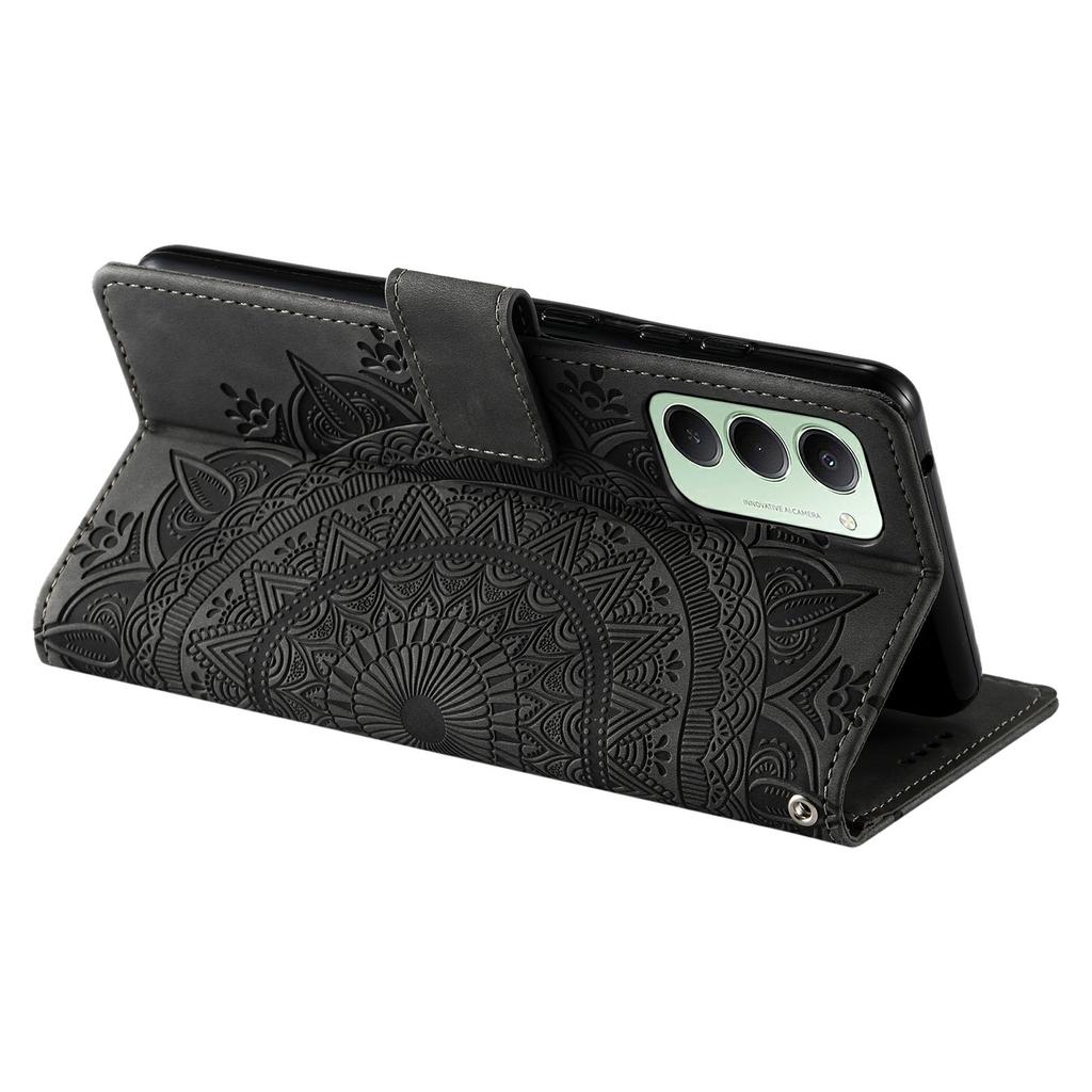 For Samsung Galaxy S25 Edge Case Card Slots Geometry Imprint Leather Phone Cover