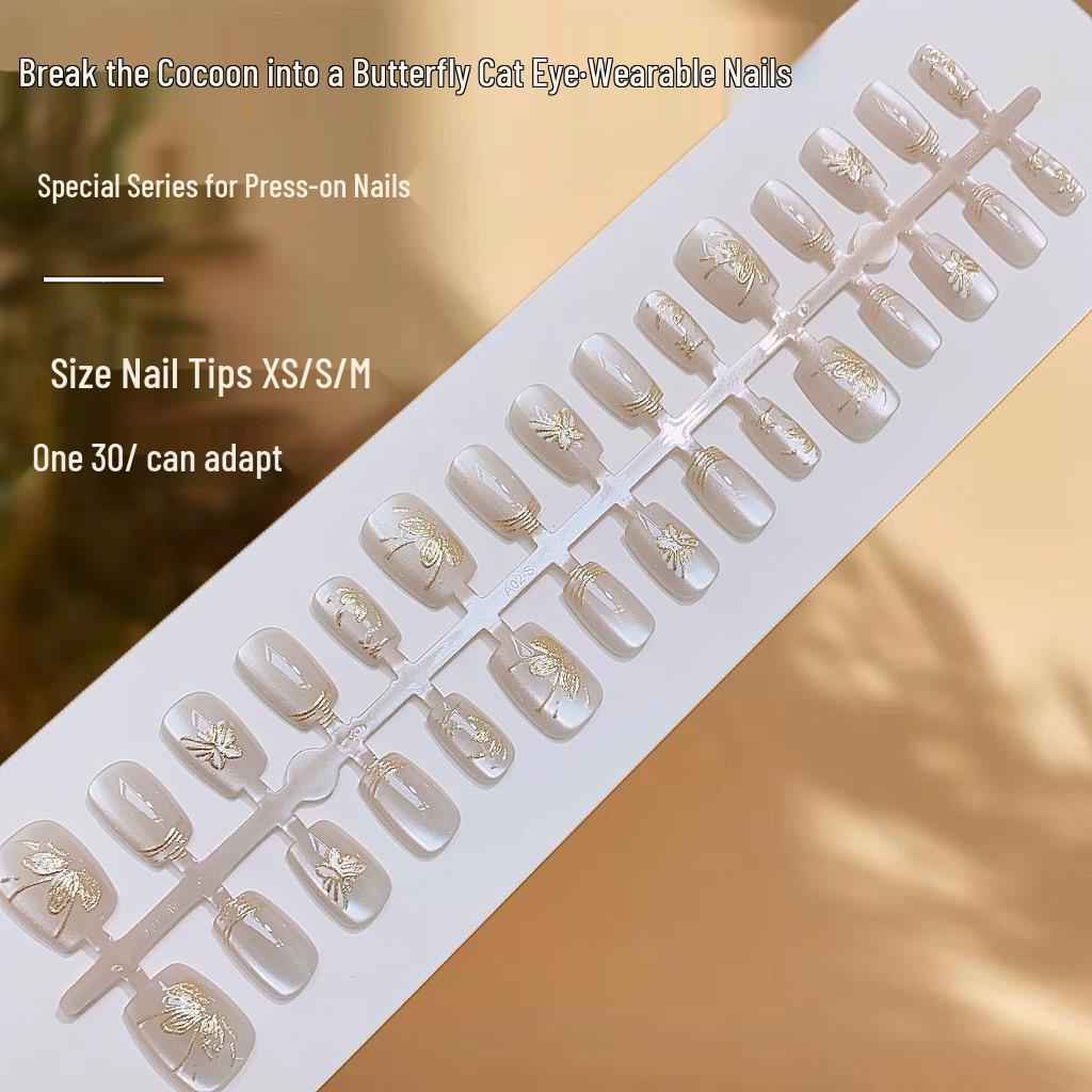 

Накладные ногти «кошачий глаз» с золотым покрытием - Высококлассные, элегантные и нежные накладные ногти