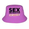 Custom Pink Sex Instructor Bucket Hat Women Unisex Fashion Summer Beach Sun Fisherman Cap