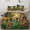 3D Ložní souprava se zvířaty pro chlapce a teenagery, prachová přikrývka, povlak na polštář, jednolůžko, dvoulůžko, plná velikost, dárek pro dítě, luxusní bytový textil