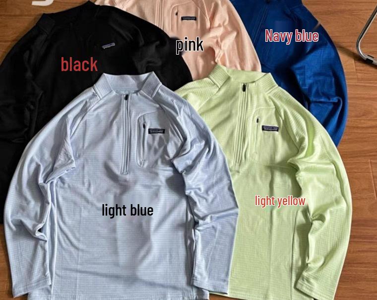 

Unisex Quick-Dry Windproof Fleece Sweatshirt with Stand-Up Collar Extra Large темно-синього кольору