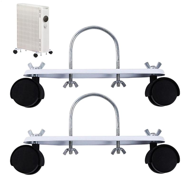 2pcs Electric Oil Heater Bracket Electric Heater Pulley 360 Degree Rotating Oil Heater Frame Caster Accessories for Home