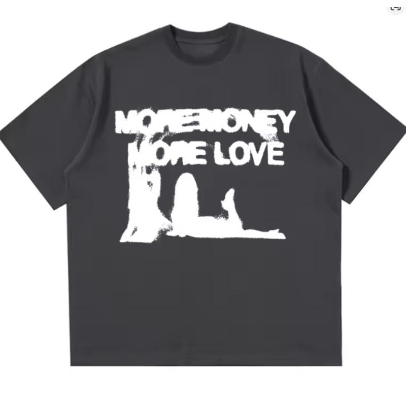 

Womens Loose Cotton Crew Neck Letter Print Y2k Street Clothing Hip Hop Harajuku Vintage Graphic Short Sleeve Top S