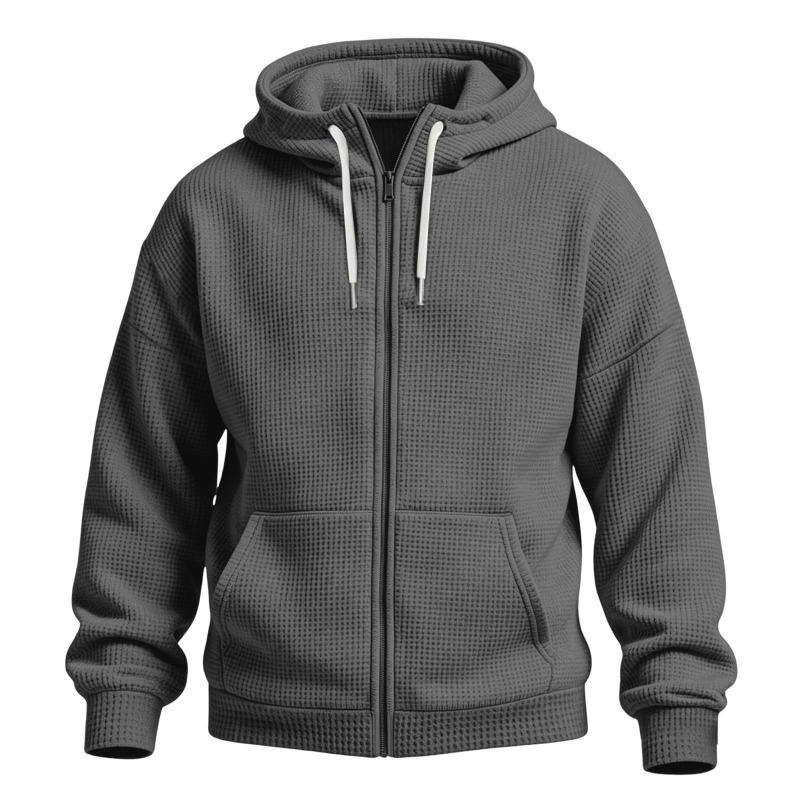Men S Loose Fit Zip Up Hooded Sweatshirt For Autumn Winter
