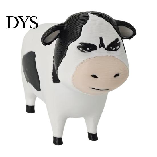 3D Printed Cow Toy Dairy Figurine, Cartoon Cattle Statue for Desk Decor, Figurine Mini Sculpture Home Office, Gift Animal Lovers Accessory