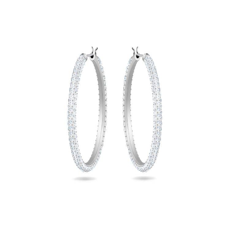 Swarovski Dextera Stone Ring Earrings Rhodium Plated Women earrings 5389432 Box (Random Color)