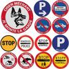 Round Metal Sign No Trespassing Aluminum Sign Private Road Warning Video Surveillance Wall Poster Plate Yard Rigid Safety Sign