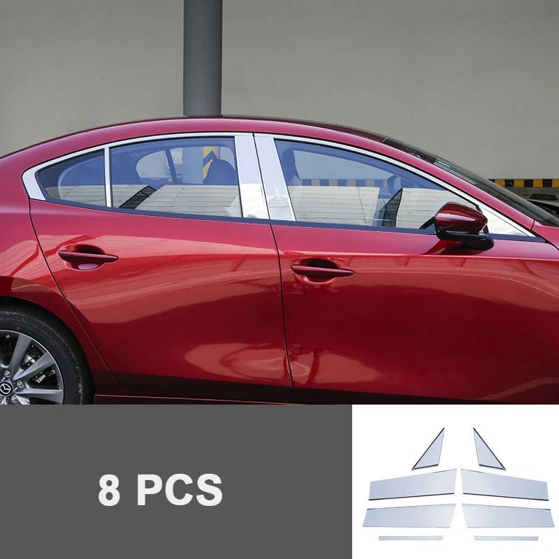 For Mazda 3 Axela 2024 2025 Stainless Steel Car Window Pillar Post Covers Trim Sticker External Accessories