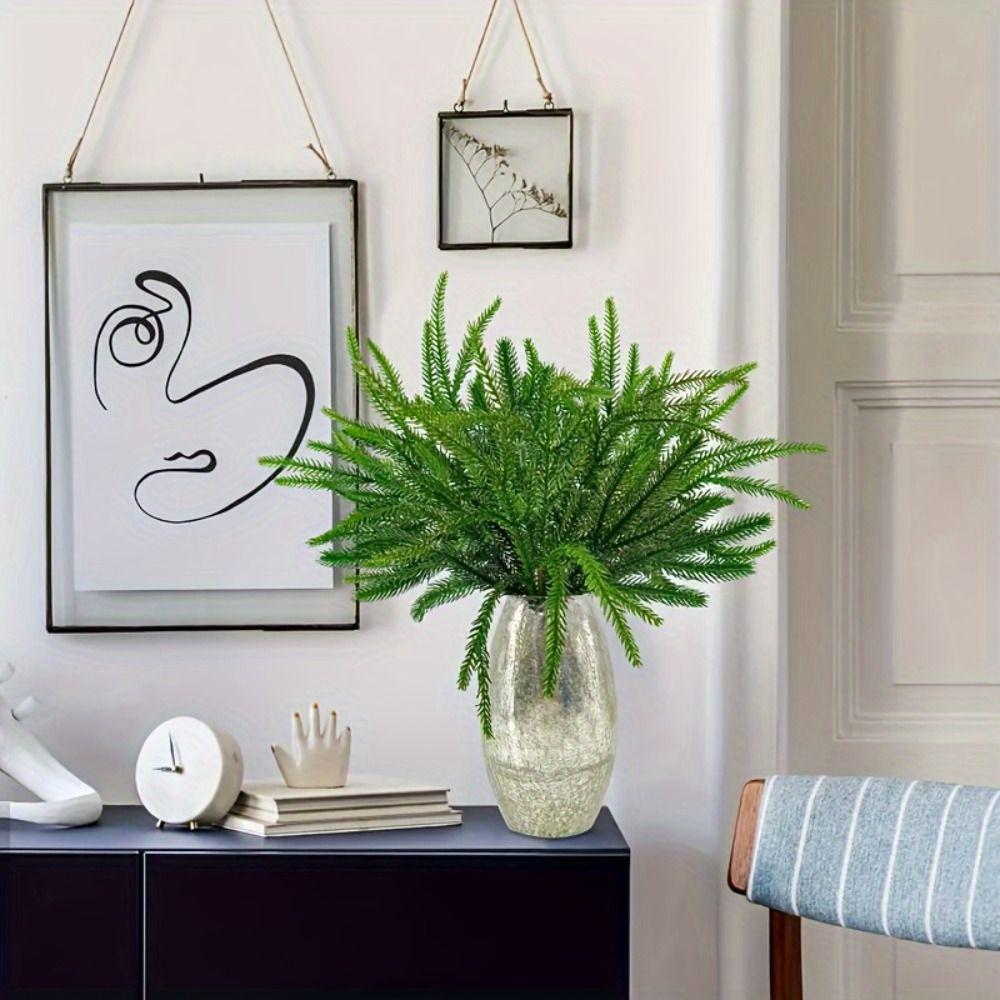 DIY Wreath Artificial Norfolk Pine Branches Artificial Plastic Plants  Desktop Living Room Decor