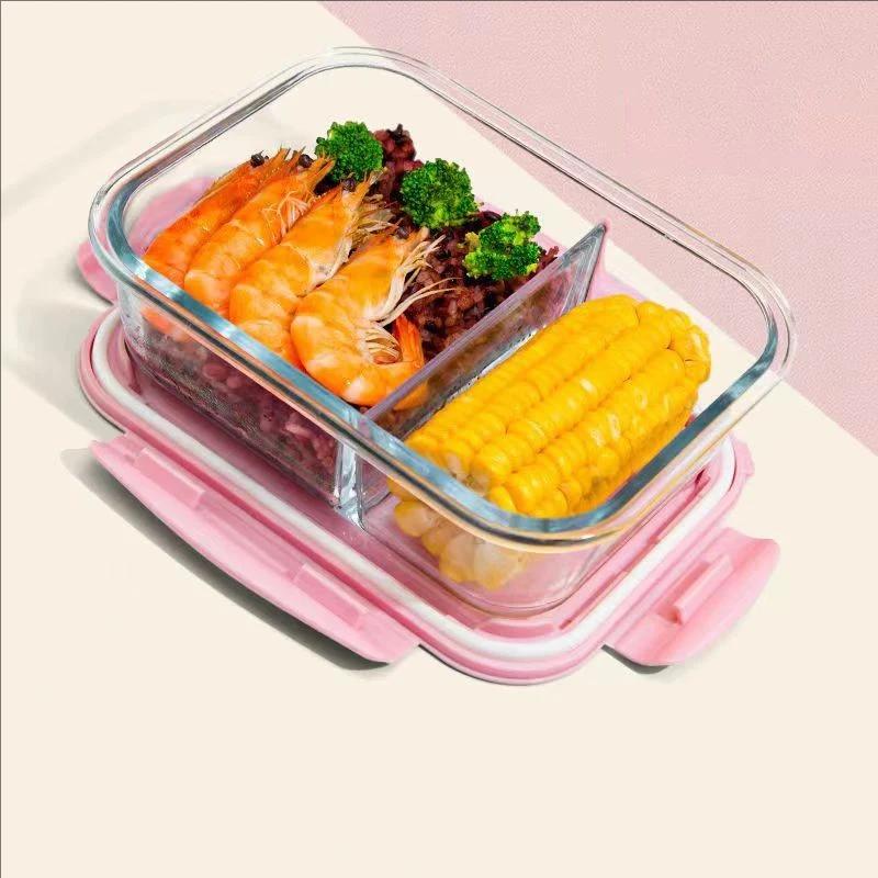 New style Lunch Box Glass 1111ml Microwave Bento Box Food Storage Box school food containers compartment