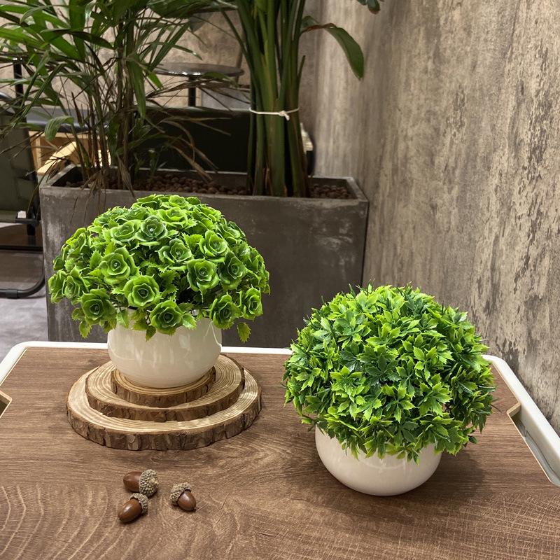 Home Homestay Ornaments: Mini Potted Green Plant for Office Conference Room Decor