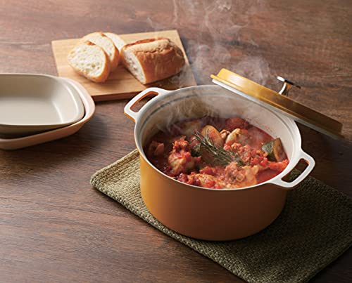 Pearl Metal HB-5725, 20cm Gelber Keramikbeschichteter Induktions-Kochtopf für wasserloses Kochen