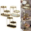 Bathroom Storage Tray Triple Tier Iron Glass Organizer Countertop Shelf for Bathroom Accessories Home Decor