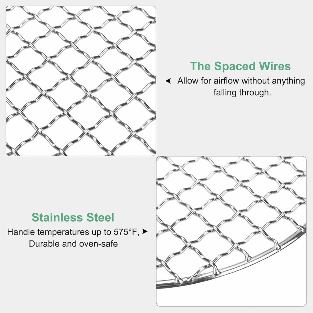 Cooling Rack, 8" Round Stainless Steel Baking Rack for BBQ/Cooking/Roasting/Grilling/Steaming/Drying, Wire Cooling Rack for Baking [Silver]