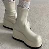 Fashion New Thick Bottom Women Ankle Boots Designer Platform Heel Shoes Autumn Winter Slim Modern Short Booties