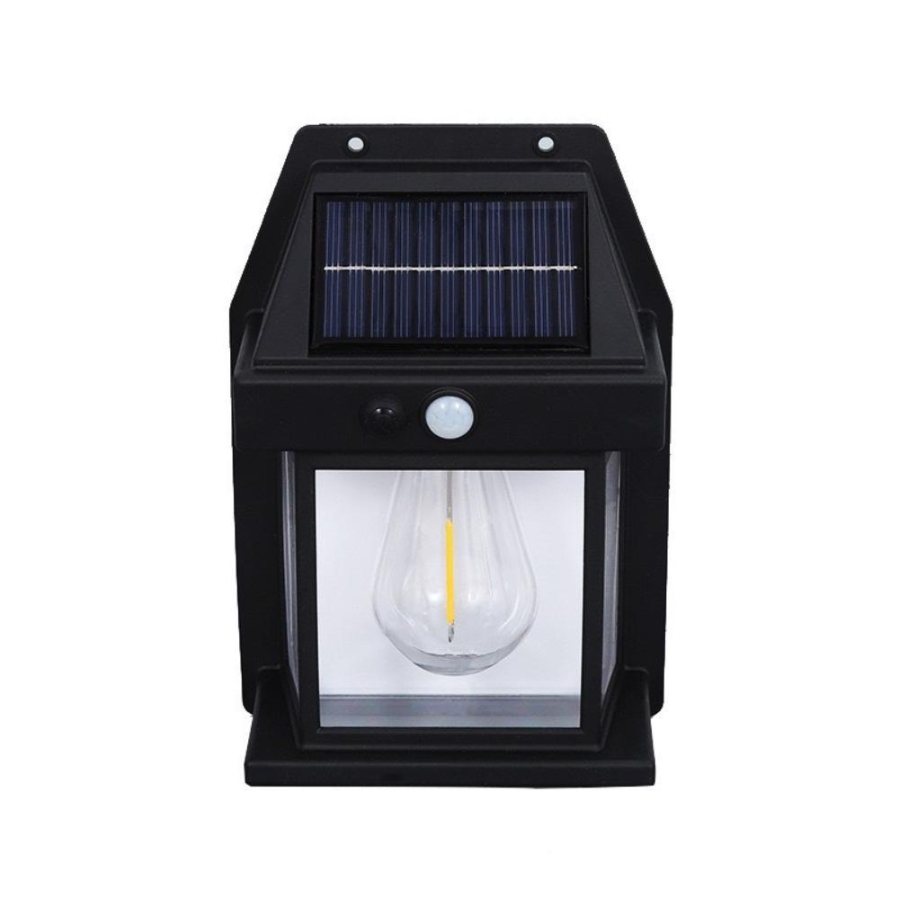 

Waterproof Solar Wall Lights Intelligent Outdoor Lights Tungsten Filament Lamp Villa Lighting Black 1 Bulb