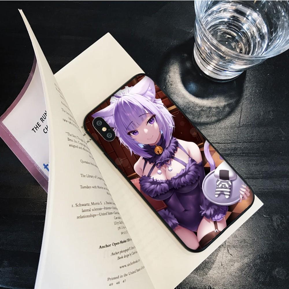 Kawaii Nekomata Okayu Phone Case for iPhone 15 8 7 6 6S Plus X SE 2020 XR XS 14 11 12 13 Mini Pro Max Mobile Case