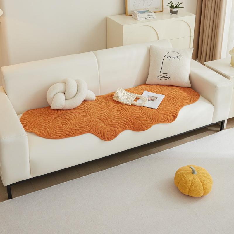 

Утолщенная хлопково-льняная диванная подушка для гостиной неправильной формы, нескользящий чехол для дивана, угловой жаккардовый чехол для дивана с банановым листом 70x70cm 1pcs