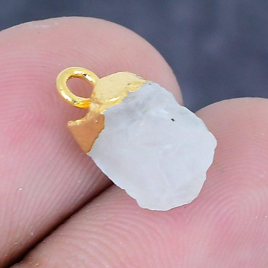 Natural Crystal Rough Gemstone 925 Sterling Silver Jewelry Pendant 0.59" d5R70