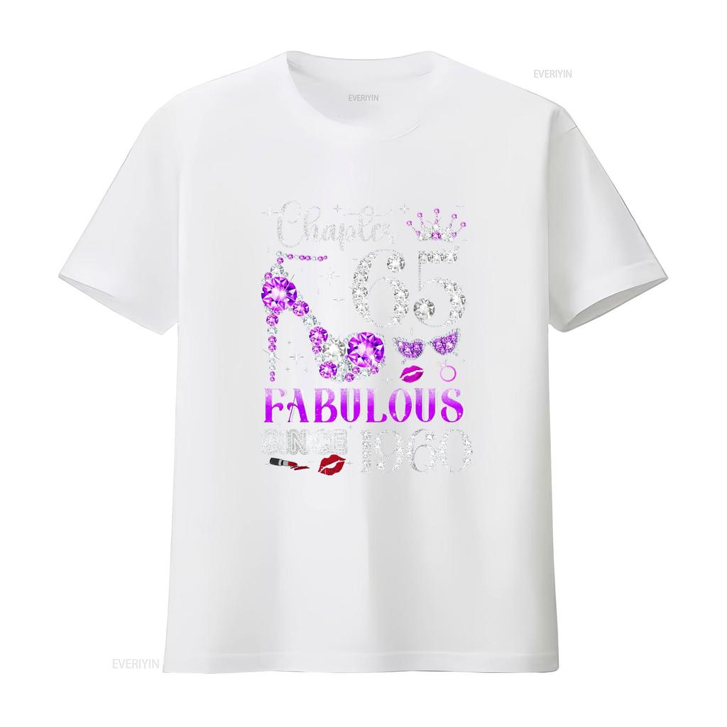Chapter 65 Fabulous Since 1960 65th Birthday Unisex Ladies T Shirt Vintage Unisex Designer Clothes Stylish Streetwear